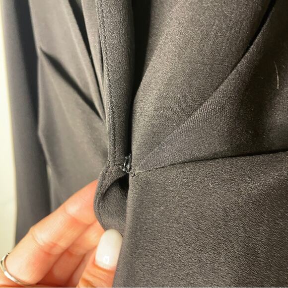 Vintage Y2K Spenser Jeremy Black 100% Silk Oversized Longline Blazer Size 6 - Picture 5 of 8